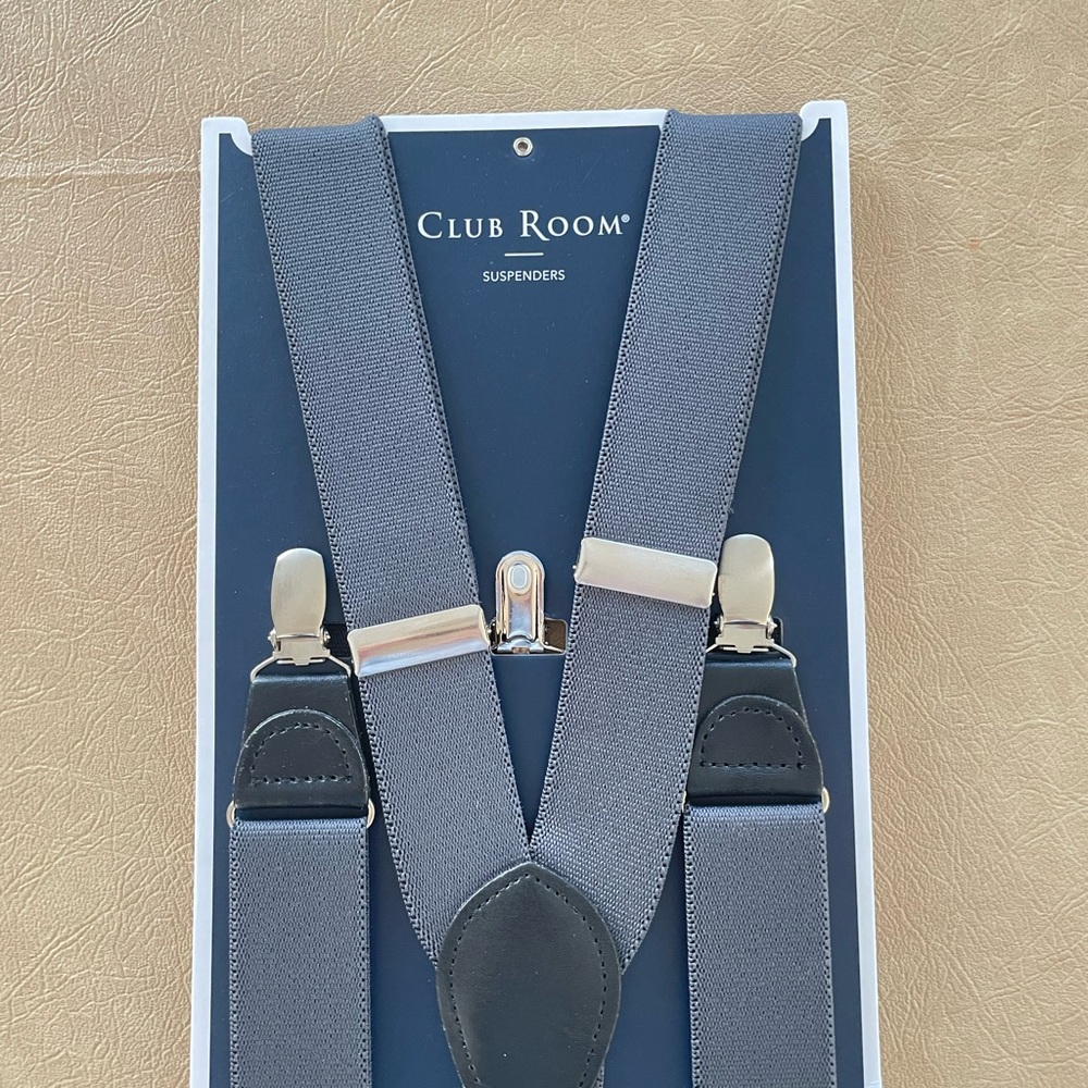 Club Room Grey  Suspenders. New With Tags. One Size